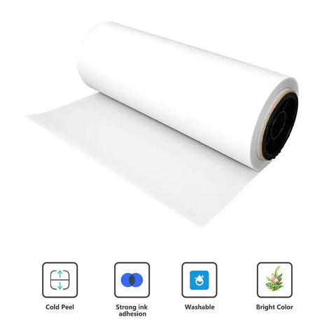 DTF Transfer Film Roll 13 Inch By 328 Feet For A3 DTF Printers PET Pre Treat Heat Transfer Paper Cold And Hot Peel Direct To Film