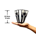 Two Pack Tiffany Style Stained Glass Lamp Shade Replacement for Ceiling Fans White and Blue 4.3 Inch Width and 5 Inch Height