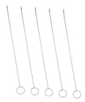 Five Piece Long Sewing Needle Threader Kit with Stainless Steel Hook Latch shown on white background