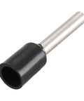 Pro Grade Copper Crimp Connector Insulated Ferrule Pin End Terminal For AWG 16 1.5mm2 Black, tin plated cable end sleeve close-up