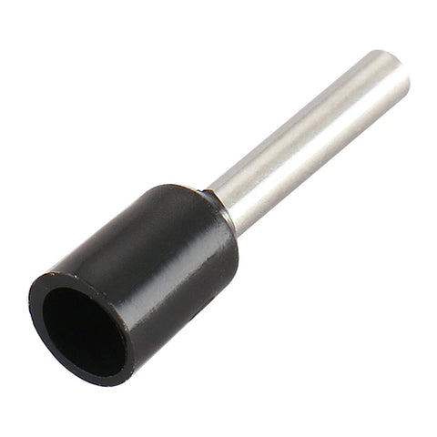 Pro Grade Copper Crimp Connector Insulated Ferrule Pin End Terminal For AWG 16 1.5mm2 Black, tin plated cable end sleeve close-up