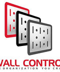 Logo with three overlapping pegboard panels in red, black, and gray above 'Wall Control' text.