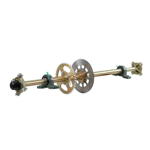 Beefed Up 44 Inch Rear Live Axle Kit With 530 Chain Hydraulic Brake Caliper Wheel Hubs Rotors Pillow Block Bearings for vehicles