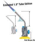 Trigger Start Gas Welding Torch Head For Propane And MAP PRO Fuel, 1.5 Inch Extension Nozzle, visible flame, side view