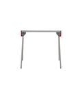 Front view of Heavy Duty Metal Sawhorse With Folding Legs, 1,000 Lb Per Pair Load Capacity, Anti Slip Rubber Pads, Quick Setup For Cutting.
