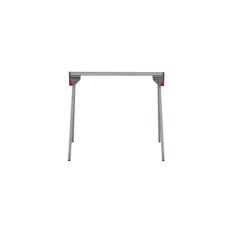 Front view of Heavy Duty Metal Sawhorse With Folding Legs, 1,000 Lb Per Pair Load Capacity, Anti Slip Rubber Pads, Quick Setup For Cutting.