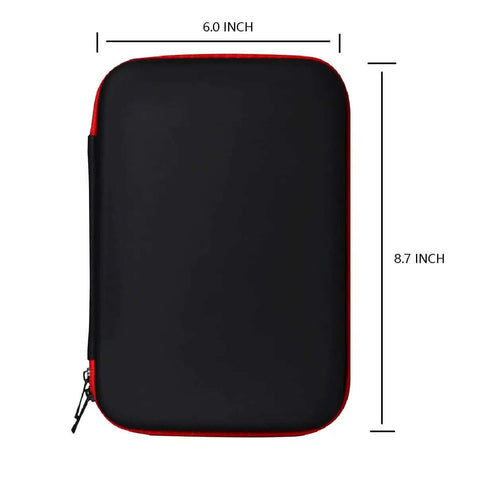 Slick Diabetic Supply Travel Organizer Case Built Different With Compact Eva Design 6x8.7 inches in black with red zipper.