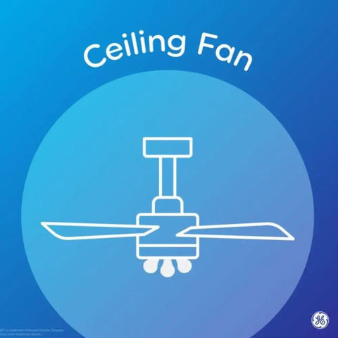 Illustration of a ceiling fan with LED Ceiling Fan Light Bulbs A15 4W Replacement Soft White Dimmable 300 Lumen
