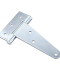 4 Inch T Shaped Hinge Set For Wooden Boxes And Cabinets Industrial Style Beefy Heavy Duty Loose-Leaf Hinges shown in galvanized iron