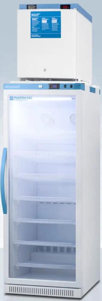 Commercial Stacked Refrigerator And Freezer Combo For Vaccine Storage Featuring Legit CDC VFC Compliance Medical Grade with digital controls.
