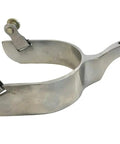 Men's Sweet Iron Praying Cowboy Spurs With Hand Engraved Silver Overlay, Two Inch Raised Shank And One Quarter Inch Ten Point Rowels