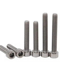 Premium Pure Titanium Hex Socket Head Cap Screws Grade 2 TA2 Heavy Duty Fasteners M1.6 to M10, 30mm length, with a shiny finish.
