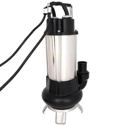 Heavy Duty 1.5Hp Industrial Sewage Pump With Six Thousand Three Hundred Forty GPH Throughput Submersible Sump Water Replacement, stainless steel body.