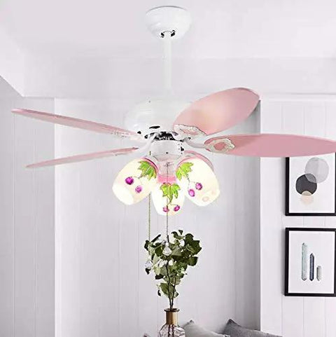 Hella Sleek Nordic Ceiling Fan With Wooden Leaf Blades And Built In Light And Smooth Quiet Airflow For Living Room Or Bedroom And Totally Chill Modern Decor Upgrades with pink blades and floral light fixtures.