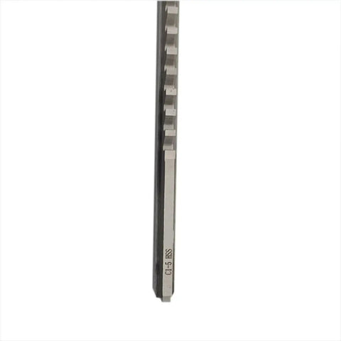 Side view of 5mm B1 Push Type Keyway Broach HSS Cutting Tool For CNC Machines Fits Metric And Inch Keyways Durable High Speed Steel With Precision Teeth