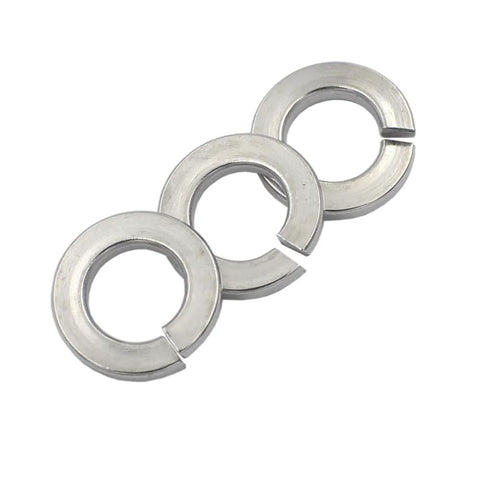 Three 3/8 in 304 stainless steel split lock washers (spring lock washers)