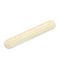 Close-up of a single dowel from 120 Piece Wooden Dowel Pins Set 5x30mm Fluted Dowels With Beveled Ends for woodworking and projects.