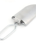 Compact Folding Camping Shovel With Durable Stainless Steel Build For Outdoor Survival Mini Shovel Folded with Ergonomic Handle in Silver