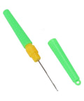 Dual End Fishing Bait Needle Tool With Protective Covers Stainless Steel Needle And Threading Tip Compact Pen Size Rigging Tool For Freshwater And Saltwater Angling Green Finish, green cap removed