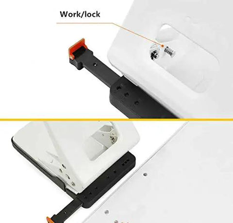 Two Hole Puncher For Paper And Crafts, Adjustable 3.15 Inch Hole Spacing, Squeeze To Punch Up To 20 Sheets, Skid Resistant Base