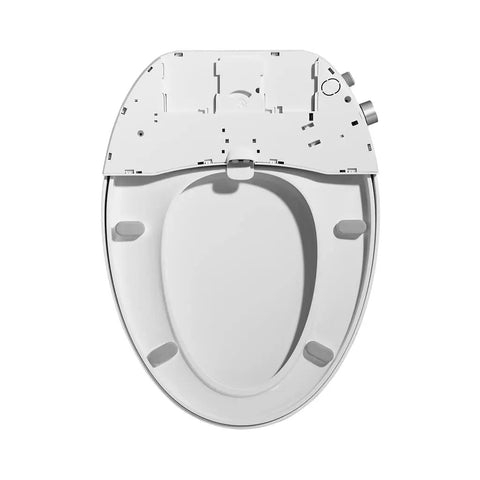 Top view of Non Electric Bidet Toilet Seat With Self Cleaning Retractable Nozzle For Elongated White Toilet Seats No Fuss Easy Installation And Adjustable Water Pressure CUPC Certified