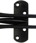 WUUWCHODC Sliding Door Lock Hasp Gate Bolt Security Latch Vintage Wood in black, featuring steel ball positioning mechanism.