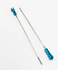 Two Piece Blue Aluminum RC Boat Servo Arm Linkage Steering Clip And Pushrod Set For RC Airplane Boat Ship DIY Models Heavy Duty Aluminum Alloy Pushrod Clip M2x150mm, 2-piece with pushrods