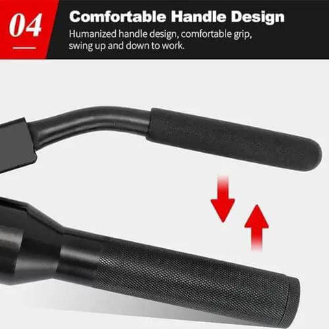 Comfortable handle design on Portable Hydraulic Hole Punch Kit with Six Dies for Drilling Holes in Mild Steel Plates and Metal Sheets