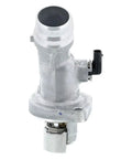 Premium Engine Coolant Thermostat Replacement For Hyundai Elantra Kona Veloster GT showing detailed metal design with connector.