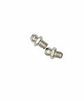 Two silver tone steel 20 Pcs M6 Straight Zerk Grease Nipples from the kit for auto and machinery, 1/4 inch male thread.