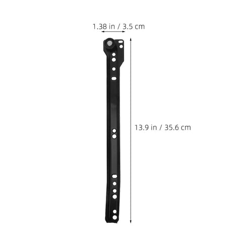 2 Pcs Bottom Mount Drawer Slides Soft Close Heavy Metal Dresser Glides high load black metal slide dimensions 1.38x13.9 inches.