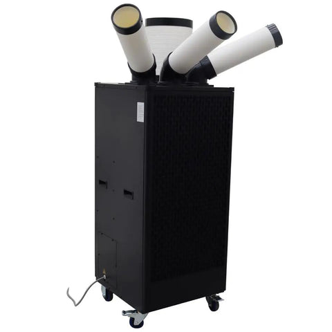Rock Solid Portable Air Conditioner 2500 Watt 220 Volt Commercial Industrial Cooler with three adjustable directional vents.