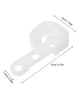 White Plastic Refrigerator Door Stopper Hook Replacement Catch dimensions 7cm x 3cm for fridge security and preventing swinging.