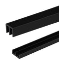 Sliding Door Track Kit For One Quarter Inch Thick Panels, U Channel Rubber For Sliding Cabinet And Closet Doors, Black, 4 Feet, PVC Waterproof