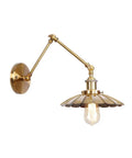 Badass Heavy Duty Swing Arm Wall Lamp, Adjustable Bronze Sconce, vintage fixture with an elegant scalloped shade and E27 socket.