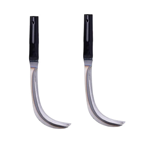 2 Piece Manganese Weeding And Harvesting Tool Sharp Agricultural Sickle For Gardening And Cultivating Ergonomic One Handed Grip Durable Rustproof All Purpose Outdoor Yard Work black handle