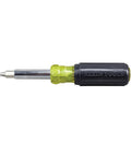8 In 1 Magnetic Screwdriver And Nut Driver With Sliding Head For HVAC, black and yellow handle, side view