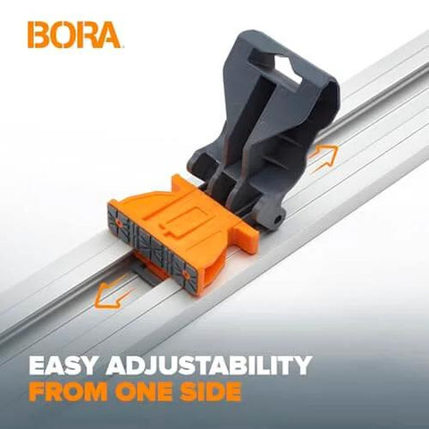 NGX 96 Inch Clamp Edge System With Quick Connect And Quick Lock Lever, close-up of adjustability feature on aluminum rail.