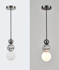 Aolyzmt Natural Alabaster Marble Pendant Light, Modern Cylinder LED Hanging Lamp, Black Gold Ceiling Light Fixture with Frosted White Glass Shade for Kitchen Island, Dining Room, Living Room, Bedroom hanging pendant lamp with frosted glass and marble accents.