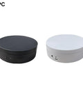 Emvanv Electric Rotating Display Turntable 360 Auto Spin Platform For Product Photos in black and white colors.