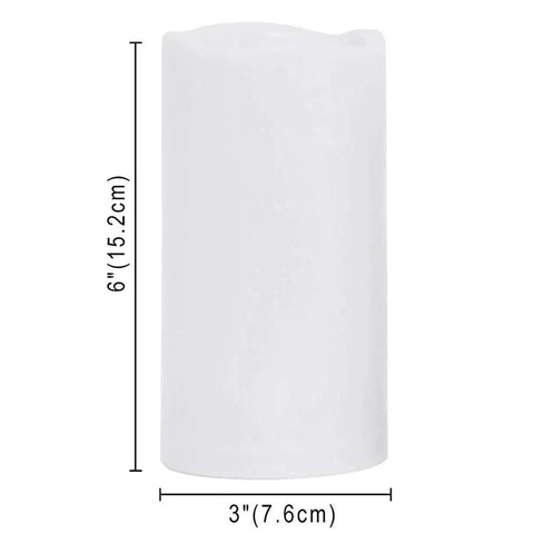 Set Of 6 Flameless LED Candles With Realistic Flicker, Battery Powered 6 Inch Tall By 3 Inch Diameter White Resin Candle