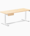 Rock Solid Electric Adjustable Standing Desk With Under Desk Drawer And Premium Maple Wood Top With Effortless Height Adjustment engineered for chill home office setup, 60 inch wide frame.