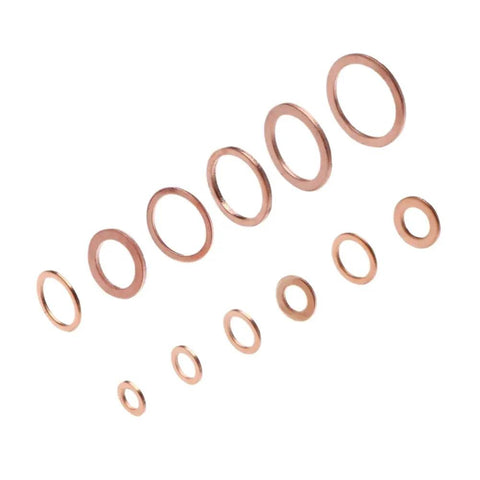 Top Notch Copper Washer Gasket Nut And Bolt Set 100 Piece Assortment Kit In Box With M4 M5 M6 M8 M10 M12 M14 Flat Copper Washers