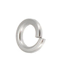 Close-up of a 304 stainless steel split lock washer from M3 304 Stainless Steel O Ring And Lock Washer Kit With 100 Pcs Of Assorted O Rings Split Lock Washers And Spring Washers For Auto DIY Fixes In Cars Trucks And Industrial Equipment.