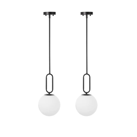 Industrial Pendant Lights Set Of 2 With Brushed Brass UFO Dome Shades And White Globe Glass Lamps For Kitchen Island