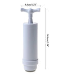 Handheld Vacuum Sealer For Food Storage Bags With T-Style Manual Pump shown from the front, compact white design for easy storage.