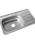 Topmount Kitchen Sink 33x20 Inch Stainless Steel Left Side One Hole For Single Faucet Handle Satin Finish With Sound Dampening Rubber Pad