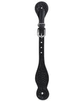 Mens Mesa Spur Strap Basket Tooled With Stainless Steel Five Eighths Buckles Black Western Horse Riding Spur Strap