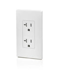 Tamper Resistant Duplex Electrical Wall Outlet 20 Amp White Decora Style with Shuttered Receptacle for Child Safe Plug In T5825 W