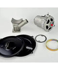 Top Quality Alternator Conversion Kit For Type One VW Engines Delivering Ninety Amps Of Solid Juice, including alternator and mounting parts.